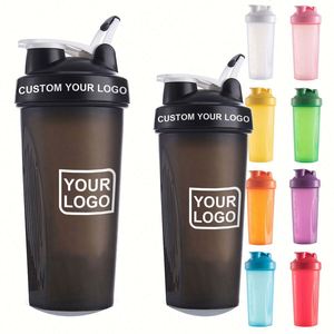 Botella Mezcladora de Plástico con Logotipo Personalizado, Botella Mezcladora de Proteínas para Gimnasio y Deportes, Botella de Agua de 400 ml, 600 ml, 800 ml, Botellas Mezcladoras Libres de BPA - Product Image 1