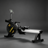 Máquina de remo comercial AUGER con resistencia por ventilador y monitor de rendimiento para entrenamiento cardiovascular HIIT en gimnasio