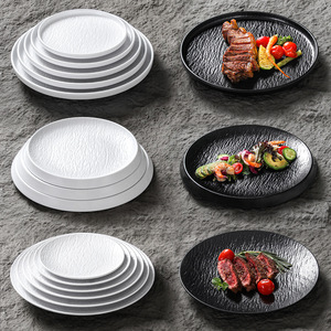 Melamine Steak <b>Plate</b> Round Rock Pattern Commercial Use For Western Cuisine And Party - Product Image 3