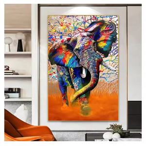 Pósteres <span class=keywords><strong>de</strong></span> <span class=keywords><strong>Arte</strong></span> Graffiti Modernos y Coloridos, Impresiones <span class=keywords><strong>de</strong></span> Elefantes Africanos Salvajes, <span class=keywords><strong>Arte</strong></span> <span class=keywords><strong>de</strong></span> Pared para Sala <span class=keywords><strong>de</strong></span> Estar con Accesorios para Colgar - Product Image 1