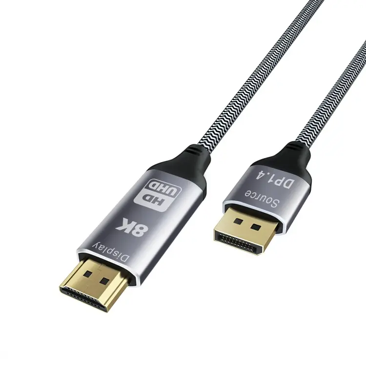 พอร์ตแสดงผล UHD ความเร็วสูงเป็น HDMI สายอะแดปเตอร์6FT 1.8เมตรตัวแปลง8K @ 30Hz 4K @ 120Hz พอร์ตจอแสดงผล PC HDMI