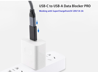 Bloqueador de Datos USB-C a USB-A, Bloquea la Transferencia de Datos, Protege Teléfonos y Tabletas de Estaciones de Carga Públicas, a Prueba de Hackers