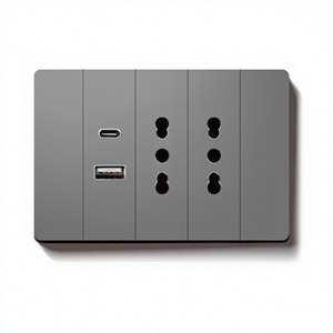 Panel de Enchufes Italiano, Conector de <span class=keywords><strong>TV</strong></span>, Enchufe de Pared RJ45, 16A 250V, Resistente al Fuego, Duradero, Fácil de Instalar - Product Image 6