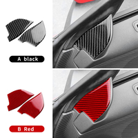 Autocollant en fibre de carbone souple véritable pour Ford Mustang GT 2024 2025 LHD RHD panneau de triangle intérieur de porte de voiture accessoires de garniture intérieure