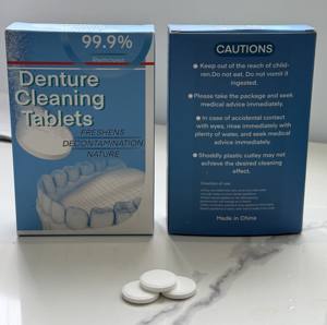 Tabletas efervescentes <span class=keywords><strong>para</strong></span> remojar dentaduras postizas: elimina la placa en los dientes postizos, mantiene la boca higiénica - Product Image 1
