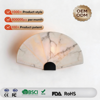 Applique murale LED filaire en acier et onyx, luminaire en marbre pour usines de mobilier de villas, acheteurs de design d'intérieur