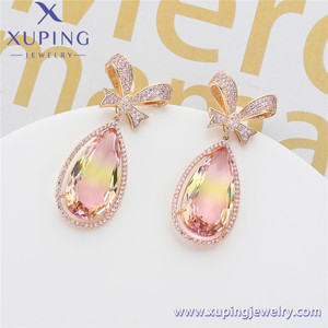 YSearring-586 xuping-pendientes de plata de primera ley para mujer, aretes pequeños, plata esterlina 18, zirconia, circonita, zirconita, color dorado, 18K - Product Image 4