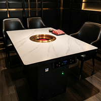 Table de barbecue commerciale Jilu résistante à l'usure, sans fumée et auto-purifiante avec échappement inférieur pour la cuisson de la viande en intérieur en milieu commercial