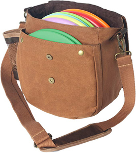 Sac de disc-golf en toile cirée durable, capacité de 6 à 8 disques, sac de putter en toile - Product Image 3