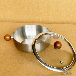 Olla para Sopa de Acero Inoxidable con Tapa, Compatible con Inducción, para Servir Individualmente, para Fideos Instantáneos, Leche Caliente - Product Image 1