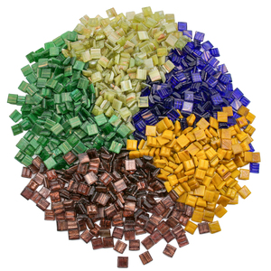 Dult-mosaico de vidrio para manualidades, mini azulejos cuadrados de vidrio suelto DIY - Product Image 1