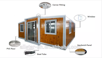 Maison conteneur extensible Allstar de 40 pieds avec design de chambre moderne, salle de bain complète, utilisation hôtelière portable, garantie de plus de 5 ans