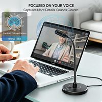 CMTECK Microphone PC USB G009 à Col de Cygne Réglable Cardioïde avec Réduction de Bruit (ENC) pour Chat en Ligne - Vente Flash