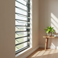 Fenêtre à persiennes horizontales en verre moderne, profil en aluminium facile à nettoyer pour les projets de rénovation de maison