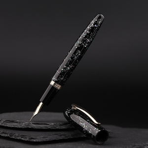 MAJOHN-M8 luotan resina lamina d'oro <span class=keywords><strong>penna</strong></span> stilografica in madreperla grande punta luminosa bellissimo regalo <span class=keywords><strong>penna</strong></span> stilografica in scatola - Product Image 6