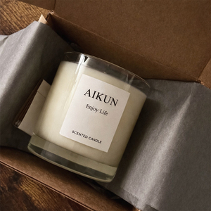 Envase de vidrio transparente reutilizable para velas perfumadas de la marca AIKUN, para suministro minorista de fragancias para el hogar. - Product Image 5