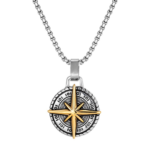 Collar con Colgante de Brújula Vintage SYX de Acero Inoxidable, Estilo Náutico, para Hombre, Inspirado en el <span class=keywords><strong>Cristianismo</strong></span>, para Aniversario - Product Image 3