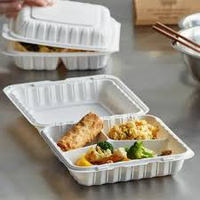 Conteneur alimentaire jetable en MFPP, boîte à lunch à charnière micro-ondable pour la restauration