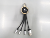Cable de Carga USB 3 en 1 Multifuncional con Logotipo LED, 1 Metro, Tipo-C, Carga Rápida 3A, Cable de Nailon para Auriculares IOS, Venta al Por Mayor
