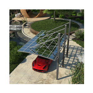 Abri de voiture double en aluminium courbé (panneau PC fumé) pour villa, jardin, allée - Anti-UV et isolation phonique - Product Image 6