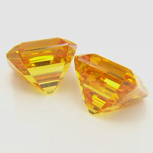 8A haute qualité personnalisé fait 12*13mm excellente coupe asscher jaune doré synthétique <span class=keywords><strong>diamant</strong></span> zircone - Product Image 2