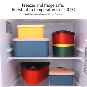 BPA Free di alta qualità infrangibile riutilizzabile in <span class=keywords><strong>Silicone</strong></span> platino scatola per il pranzo in <span class=keywords><strong>Silicone</strong></span> per uso alimentare contenitore per Pizza in <span class=keywords><strong>Silicone</strong></span> con coperchi - Product Image 3