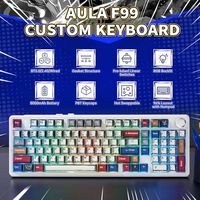 Clavier mécanique OEM ODM F99 Pro, clavier de jeu sans fil, rétroéclairage RVB, interchangeable à chaud, clavier d'ordinateur personnalisé, couleur crème