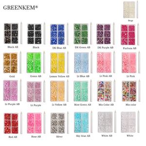 6 rejillas/Paquete de tamaños mixtos, perlas semiredondas, parte posterior plana, imitación de pegamento blanco suelto en cuentas de resina, fabricación de joyas Diy, perlas para <span class=keywords><strong>uñas</strong></span> - Product Image 4