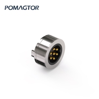 Conector USB Magnético Redondo POMAGTOR de 7 Pines, 12 mm, 7 Pines, 2A, Material C3604, Voltaje <36V, para Cable de Carga Rápida