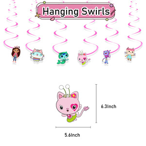 Decorazioni per Festa di <span class=keywords><strong>Compleanno</strong></span> per Bambina a Tema Casa di Gabby, Include Striscione, Cupcake, Palloncini in Lattice Pastello, Accessori per Baby Shower - Product Image 6