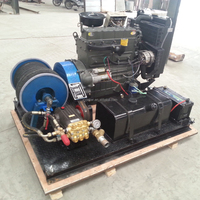 Nouvelle machine de nettoyage de drains à haute pression de 220 bars à moteur diesel pour le nettoyage des canalisations d'égouts et des canalisations d'eau de pluie bloquées, pompe triplex 1000L