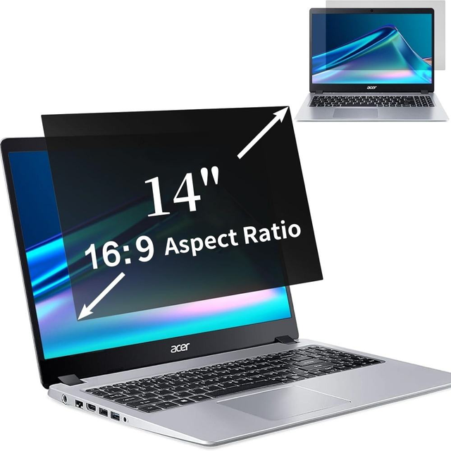 Privacy Filter Screen Protector 14.6 15.6 13.3inch, Anti-Spy/Glare Film Widescreen Notebook Laptop Aspect Ratio