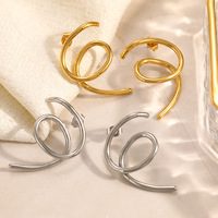 Boucles d'oreilles clous tendance SUMMLY en acier inoxydable plaqué or 18 carats, motif spirale simple et cercle géométrique, bijoux de mode
