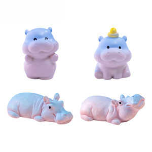 Figura Decorativa de <span class=keywords><strong>Hipopótamo</strong></span> Pequeño en Azul y Degradado, Estilo Caricatura, para Decoración de Escenas DIY, Adorno Pequeño de Resina para Escritorio - Product Image 5