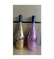 2024 électrolytique artisanat bouteille de vin Sculpture fait riche argent sacs résine artisanat magasin vin Bar décoration