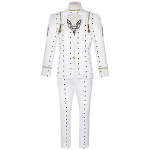 Disfraz de Halloween de personaje de aventura de fantasía de anime, traje blanco de tela de poliéster, top + pantalones - Product Image 1