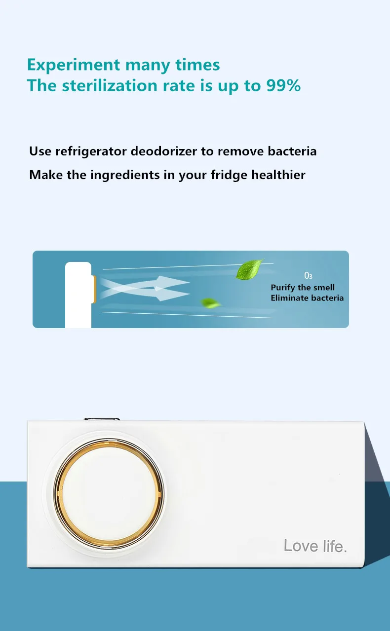 New magnet portable ozonator refrigeratory removing sapor odor refresh toilet shoe cabinet car wall mounted ozone air purifier