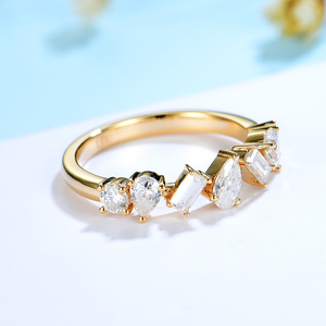 10K Yellow Gold Rings for Women Round Cut Luxury Jewelry for Engagement <b>Wedding</b> <b>Anniversary</b> Ring D Moissanite GRA Jewelry - Product Image 2