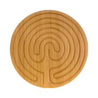 Design Moderne Double Doigt Labyrinthe Style Chartres Bambou Carbonisé 1 Unité en Couleur Marron Carbonisé Naturel
