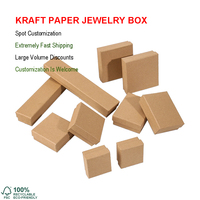 Boîte d'emballage en papier kraft pour bijoux, vente en gros, avec sac, pour collier, boîte à bijoux de voyage personnalisée de luxe