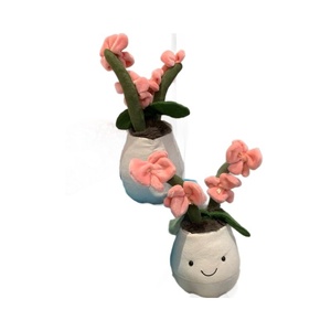 Peluche de Orquídea Rosa en Maceta para Decoración, Regalo, Muñeco y Adorno, Estilo Británico para Divertirse - Product Image 5
