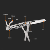 Couteau multifonctionnel en acier inoxydable MUPL-114, ciseaux pliables, outil polyvalent, outil de survie d'urgence pour le camping, ouvre-boîte EDC