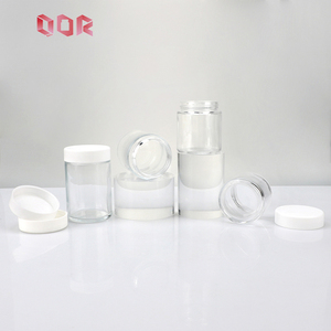 Hot Selling 1oz 2oz 3oz 4oz 5oz 6oz Transparent Glass Canister With Black High Screw Cap Empty Round Glass Jar Custom Printing F - Product Image 6