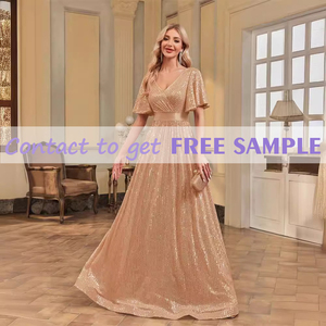 فستان سهرة رسمي أنيق بقصة ذيل سمكة مكشكش بأكمام قصيرة لوالدة العروس الطويلة من TEENYEE، مثالي لضيوف حفلات الزفاف - Product Image 3