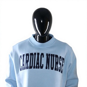Sudadera con Capucha Azul Cielo con Efecto Desgastado para Enfermera Cardiológica, Corte Holgado, 100% Algodón Tejido, Unisex, Ropa Casual de Invierno, Estilo Urbano Vintage - Product Image 2