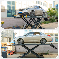 Pont élévateur à ciseaux électrique portable 1,4 m pour voiture, version extérieure, pour réparation en petit garage