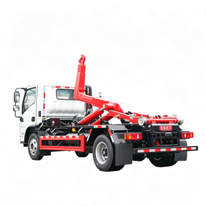 Nouveau camion poubelle diesel de 3 tonnes avec bras de levage à crochet, système roll-on/roll-off, norme d'émission Euro 2 et conteneur compacteur de déchets - Product Image 1