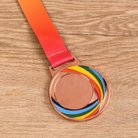 Médailles et trophées en métal personnalisables en gros pour la coupe de football, avec ruban, pour le sport, le baseball, la natation, le football, la course à pied et le marathon