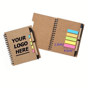 Spiral Steno Pads with Custom Logo Option: Lined Notepad, Pen, Sticky Notes & Index Tabs - Compact 4.73"x5.9" - Product Image 1