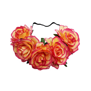 Diadema Boho con Corona de Flores Artificiales, Guirnalda para el Cabello para Novias, Vacaciones en la Playa, Disfraz para Halloween, Carnaval y Fiestas - Product Image 1